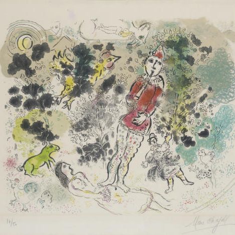Marc Chagall — Клоун и флейта II (M. 616)