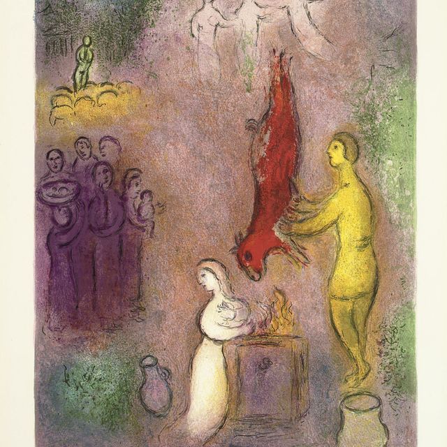 Marc Chagall — Жертвоприношение нимфам из "Дафниса и Хлои" (М. 330; ср. С. книги 46)