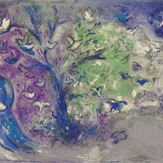 Marc Chagall — "Погоня за птицами" из "Дафниса и Хлои" (М. 329; см. кн. 46)