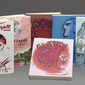 Marc Chagall — Литография Шагала [Тома I-VI], Монте-Карло, Андре Соре, 1960-86 (т. 281-92, 391-402, 577-8, 729-30; см. с. книги 43, 56, 77, 94)
