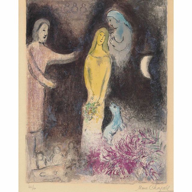 Marc Chagall — Одежда Хлои и прическа для клириков, от: Дафнис и Хлоя