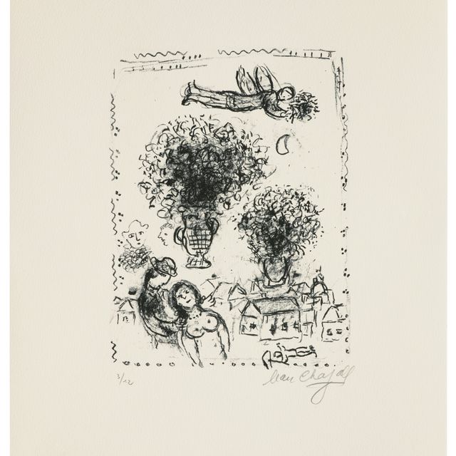 Marc Chagall — Букеты в голубом цвете