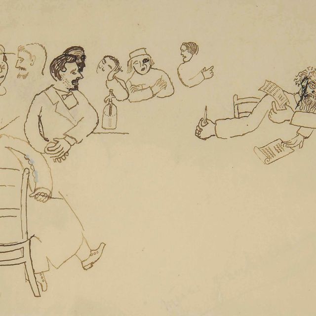 Marc Chagall — Сцена в кафе