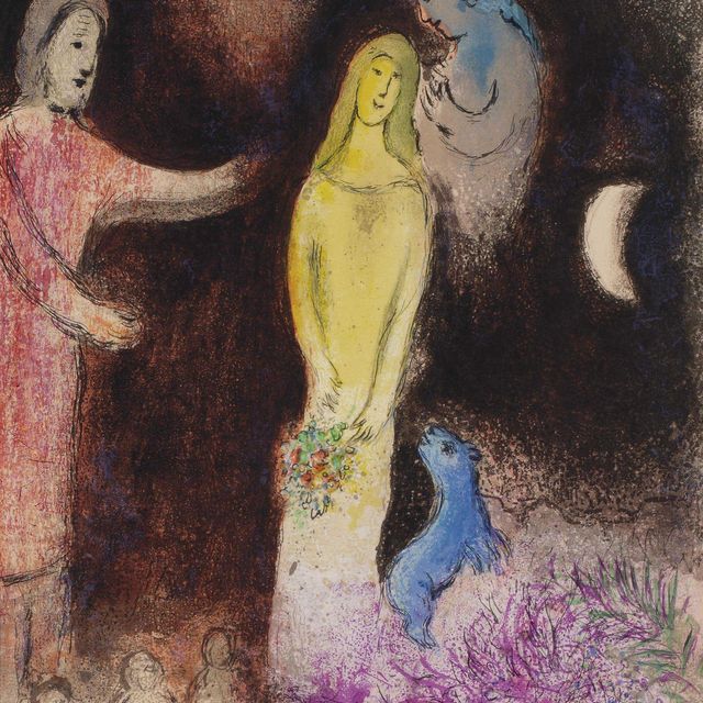 Marc Chagall — "Одежда Хлои и прическа для клерикал" из "Дафниса и Хлои" (М. 345; см. С. книги 46)