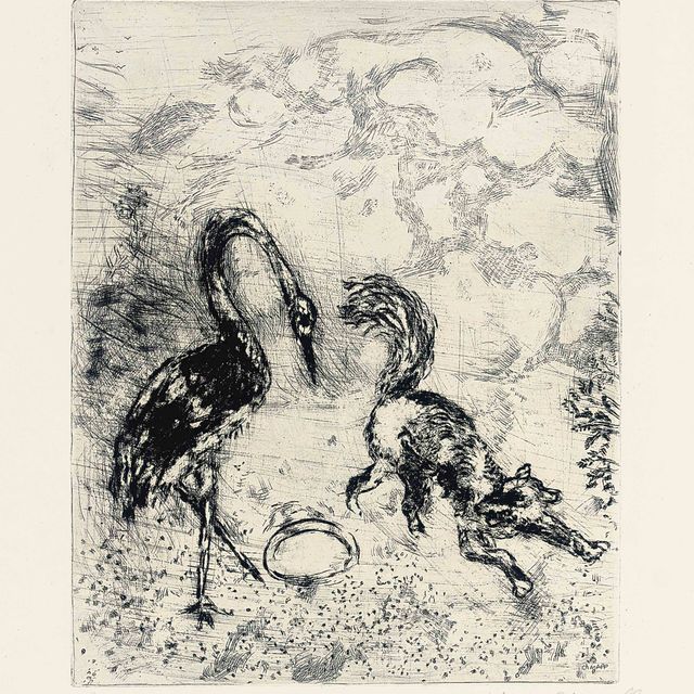 Marc Chagall — Четыре иллюстрации из: Жан де Лафонтен, "Басни" (см. 22-ю книгу Крамера)