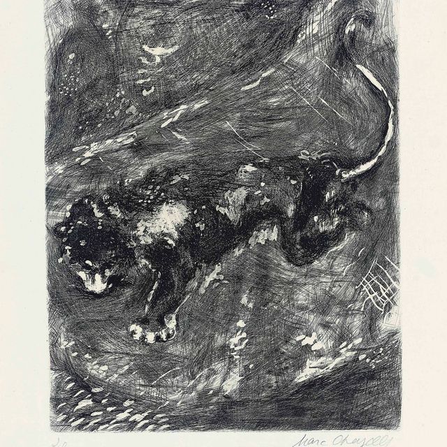 Marc Chagall — Четыре иллюстрации из: Жан де Лафонтен, "Басни" (см. 22-ю книгу Крамера)