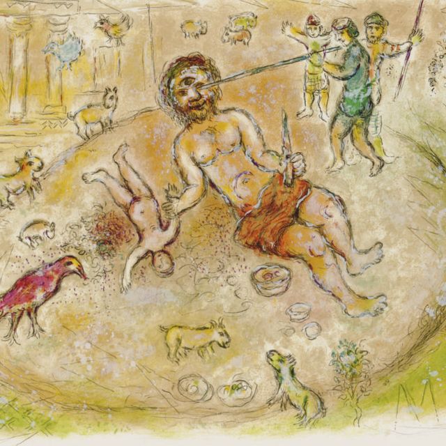 Marc Chagall — Одиссей I и II : пять табличек (М. 768, 776, 782, 799 и 818; см. С. книги 96)
