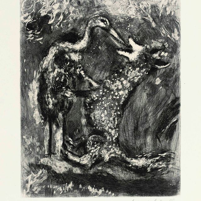 Marc Chagall — Четыре иллюстрации из: Жан де Лафонтен, "Басни" (см. 22-ю книгу Крамера)
