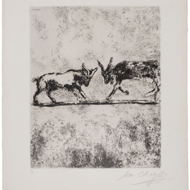 Marc Chagall — Три тарелки, из книги "Басни"