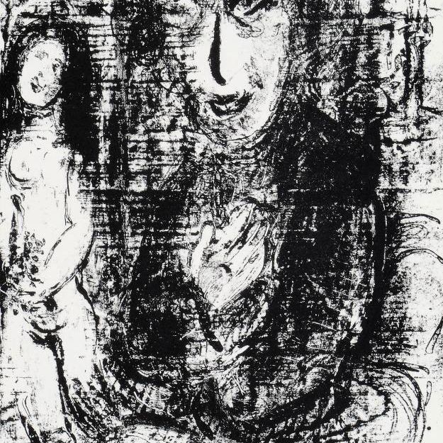 Marc Chagall — Художник и натурщица (Mourlot 403)