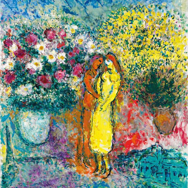 Marc Chagall — Пара из двух букетов