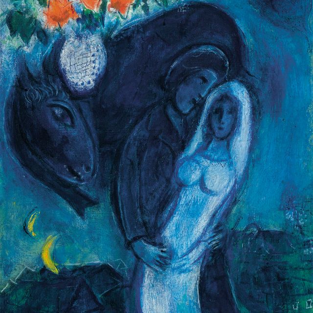 Marc Chagall — Цветы на свадьбе голубых женихов или голубая любовь