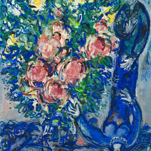 Marc Chagall — Счастливая молодая пара в цветах