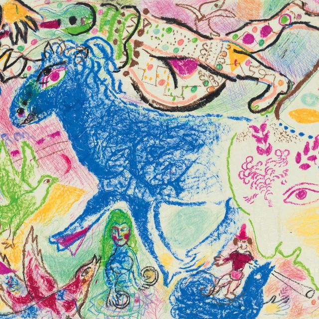 Marc Chagall — Клоун и голубой рыцарь