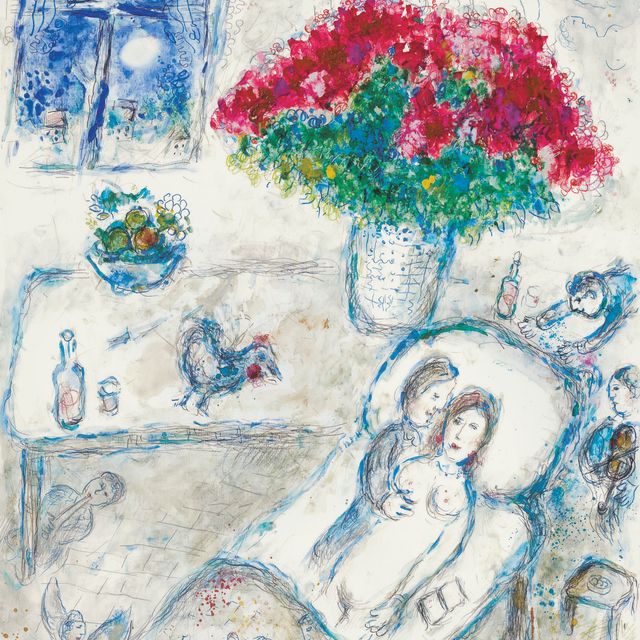 Marc Chagall — Пара с букетом