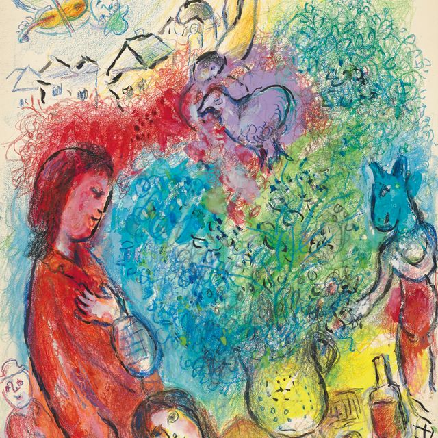 Marc Chagall — Авторская встреча с букетом за столом