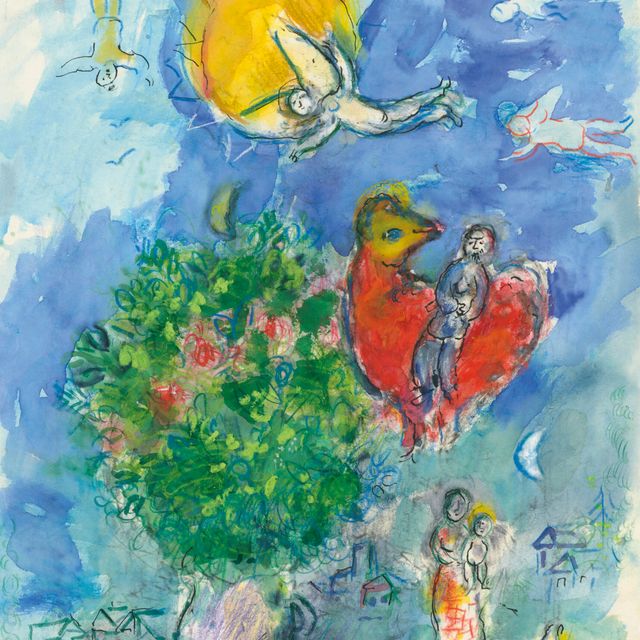 Marc Chagall — Букет и румяна у гранд-солей в кампанье