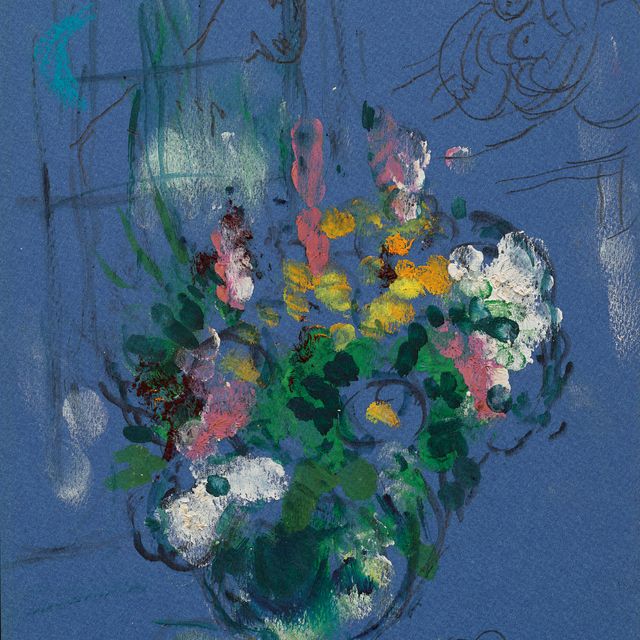 Marc Chagall — Букет с голубым оттенком у самого окна