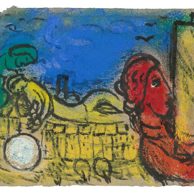 Marc Chagall — Взгляд в румянце и в положении желтых глаз