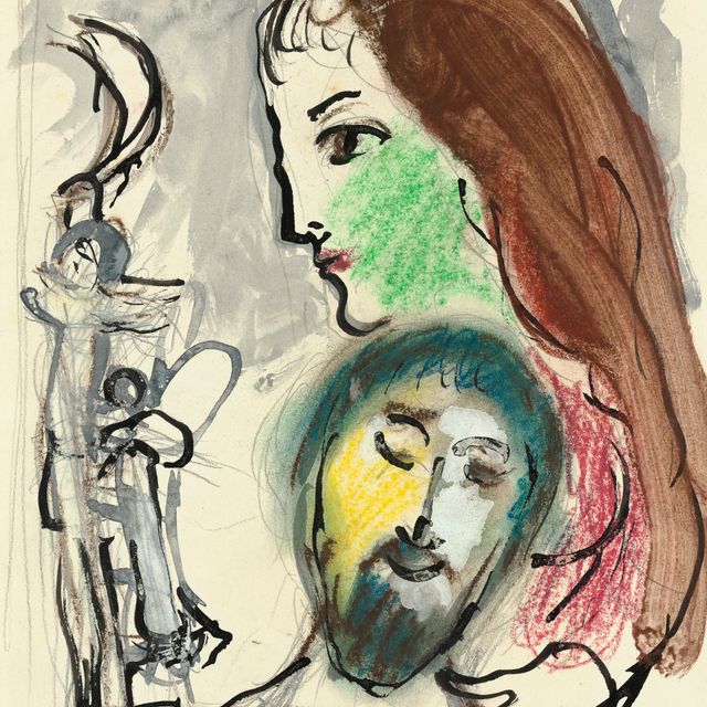 Marc Chagall — Этюд для "Пары тет"