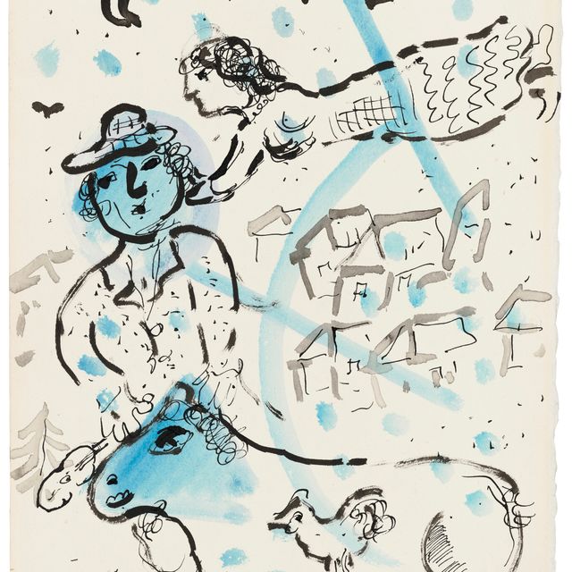 Marc Chagall — Встреча на рассвете с лунным круассаном