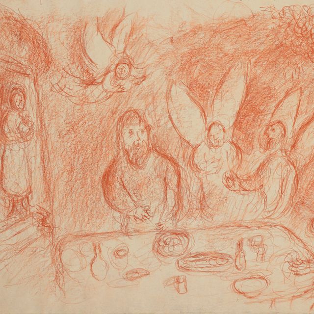 Marc Chagall — Авраам и три ангела в гостях
