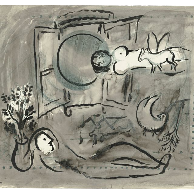 Marc Chagall — Взгляд на окно, данс ле сьель, или на окно снаружи
