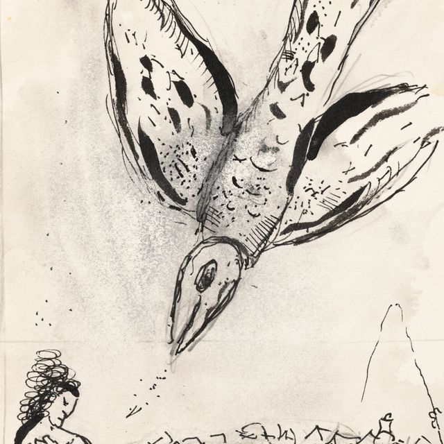Marc Chagall — Очерк о восстановлении поэм Андрея Вознесенского ("Скрытым", Галлимар, Париж, 1973)