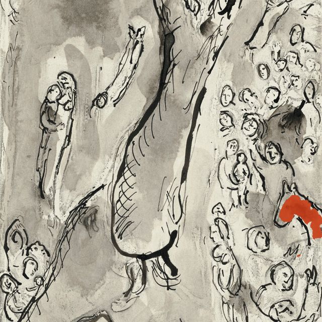 Marc Chagall — Этюд для Моисея бризанта из-за столов Любви