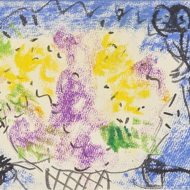 Marc Chagall — Большой разноцветный букет на пеинтре