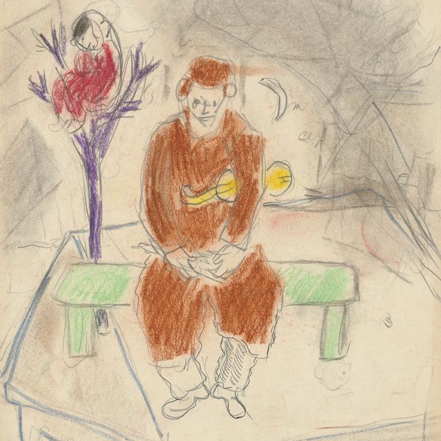 Marc Chagall — Виолонистка в брюнеточном возрасте, живущая в банке, вернувшаяся к жизни ночью