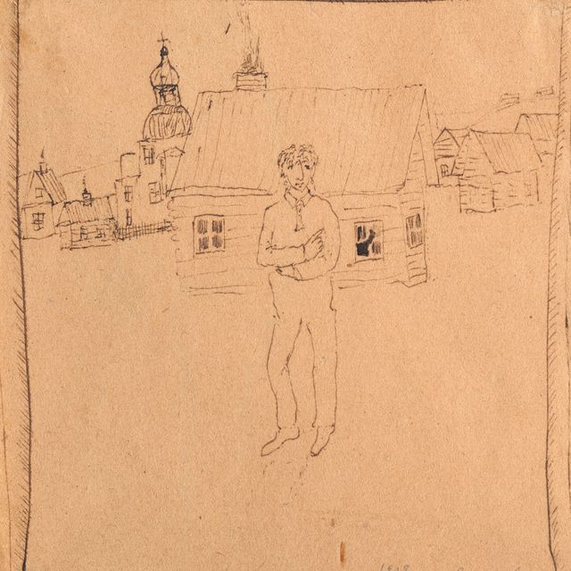 Marc Chagall — Девант натального дома (спереди); Эскиз Нью-Йорка (сзади)