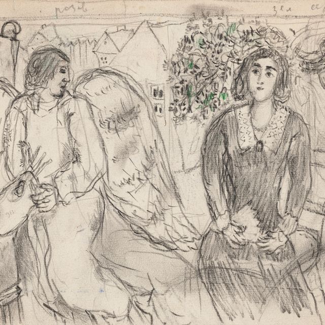 Marc Chagall — Посещение мира с палитрой в прекрасном свете