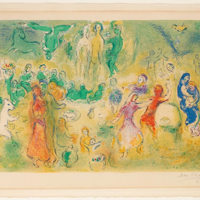 Marc Chagall — Праздничный свадебный танец в пещере нимф из "Дафниса и Хлои"