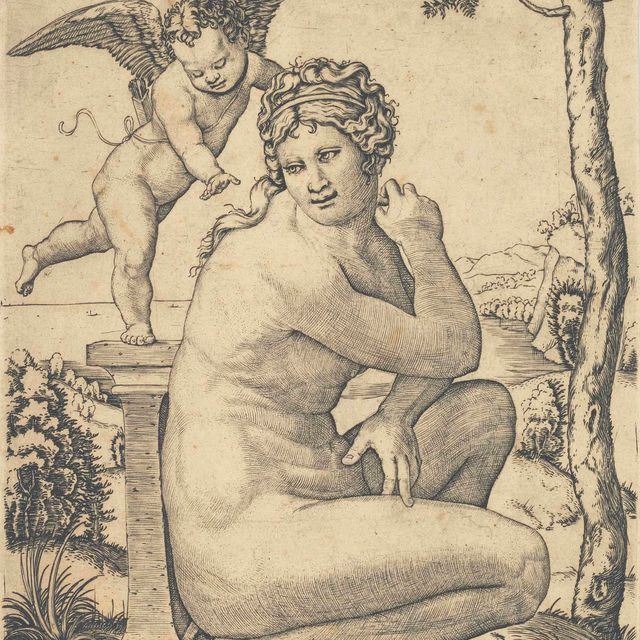 Marcantonio Raimondi — Крадущаяся Венера (Bartsch 313)