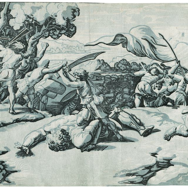 Marcantonio Raimondi — Давид и Голиаф