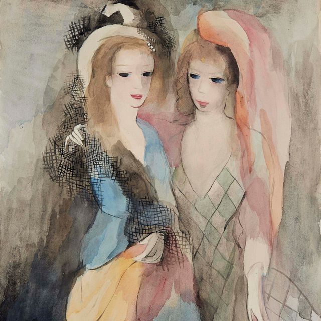Marie Laurencin — Молодые женщины в мантилье и розовой вуали