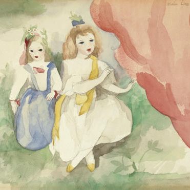 Marie Laurencin — Две филенки а-ля румяна для драпировки
