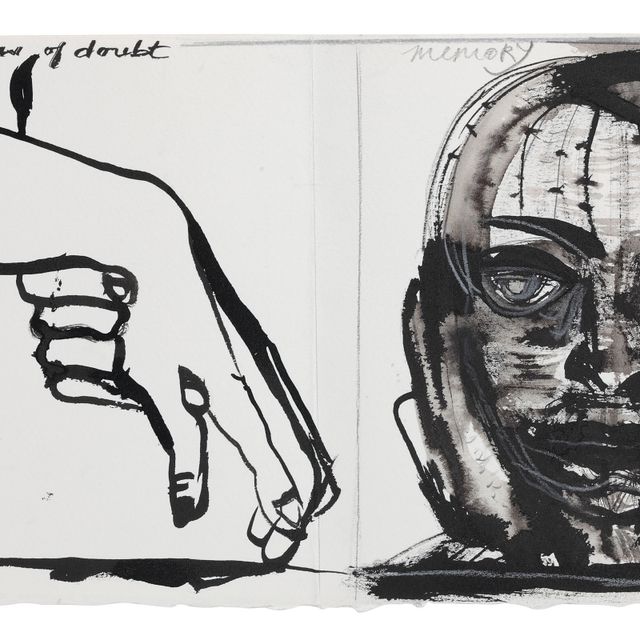 Marlene Dumas — Тень сомнения - Воспоминание (Schets naar twee tekeningen) (Набросок из двух рисунков один на один)