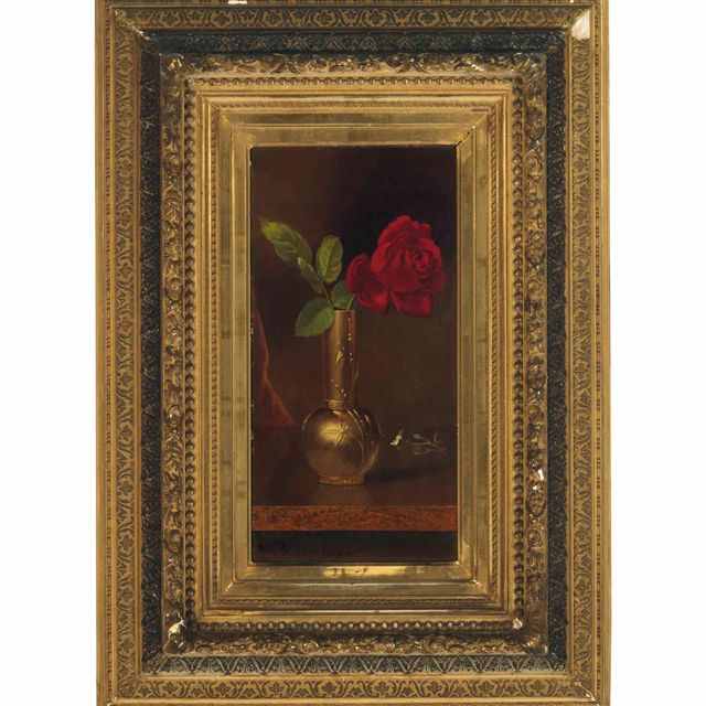 Martin Johnson Heade — Красная роза в стоячей вазе