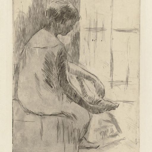 Mary Cassatt — Одевание у окна (B. 35)