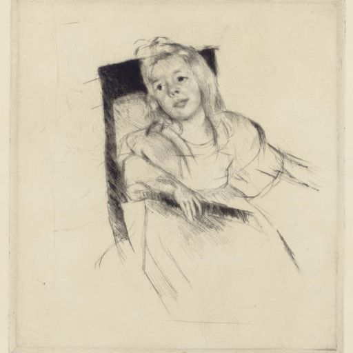 Mary Cassatt — Симона откидывает голову на спинку стула (Б. 187)