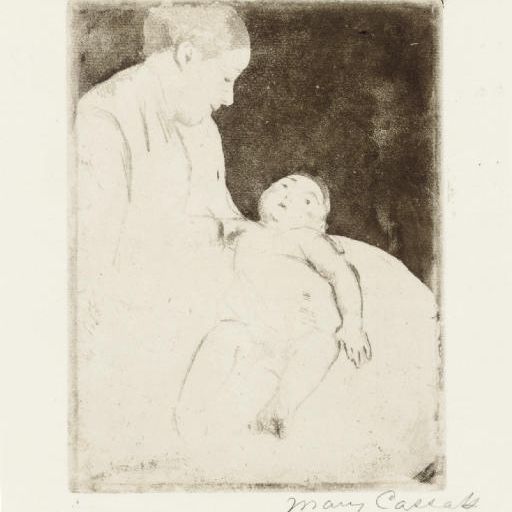 Mary Cassatt — Билл, лежащий на коленях у матери (Б. 101)