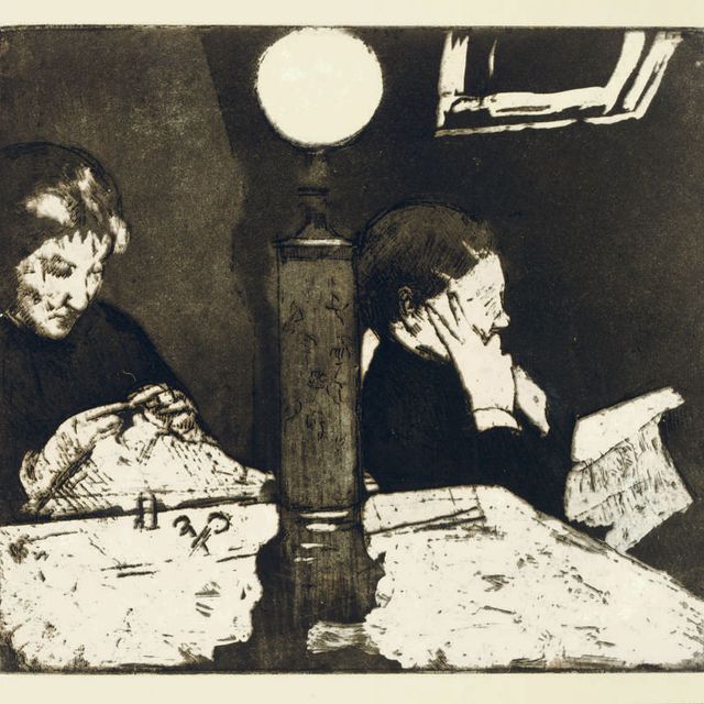 Mary Cassatt — Под лампой (B. 71)
