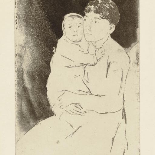 Mary Cassatt — Счет за медсестру и ребенка (№ 2) (Б. 109; Мэтьюз и Шапиро 1)