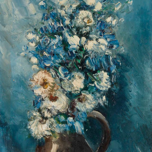Maurice de Vlaminck — Букет маргариток и голубых цветов