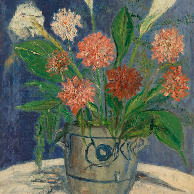 Maurice Utrillo — Ваза с розами и георгинами