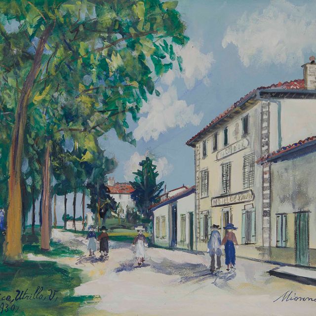 Maurice Utrillo — Отель "Золотой лев", улица в центре, Мионне (Айн)