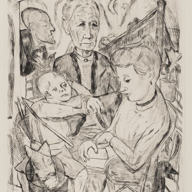 Max Beckmann — Семейная сцена (Familie Beckmann), [Семейная сцена (Семья Бекманн)], из "Лиц" (Gesichter)