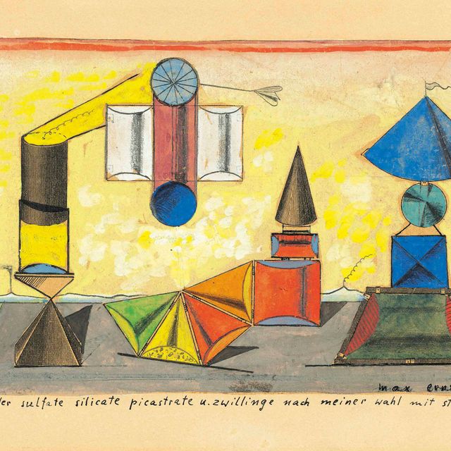 Max Ernst — 2 голоэдра сульфатно-силикатно-пикастратных у. zwillinge nach meiner wahl mit stäbchen (Два голоэдра сульфатов, силикатов, пикастратов и близнецов по моему выбору с помощью палочек для еды)